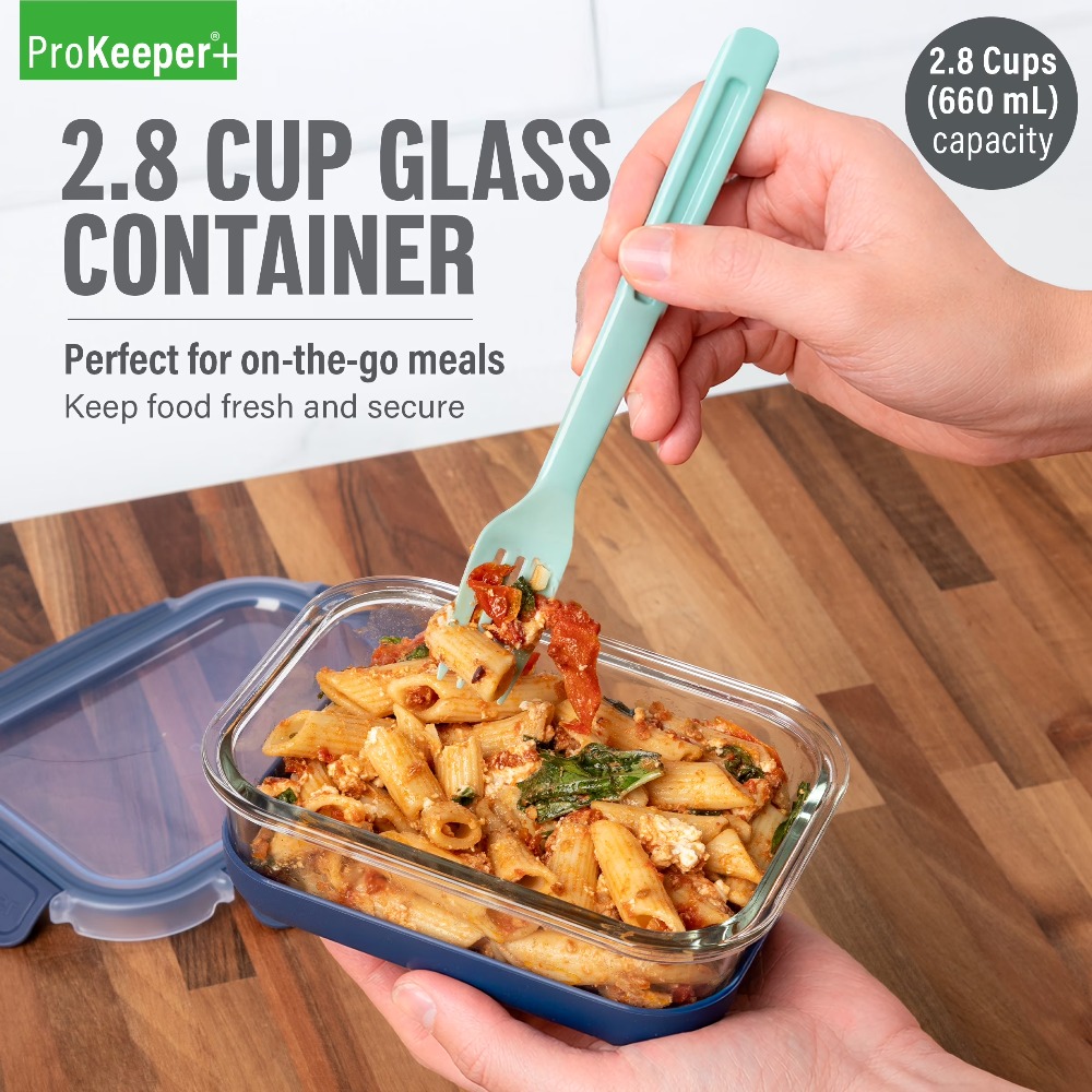Meal Prep Glass - 2.8 Cup Glass Food Storage Container