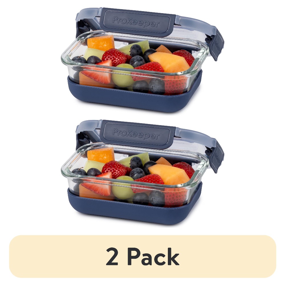 Meal Prep Glass - 2 Pack 1.6 Cup Glass Food