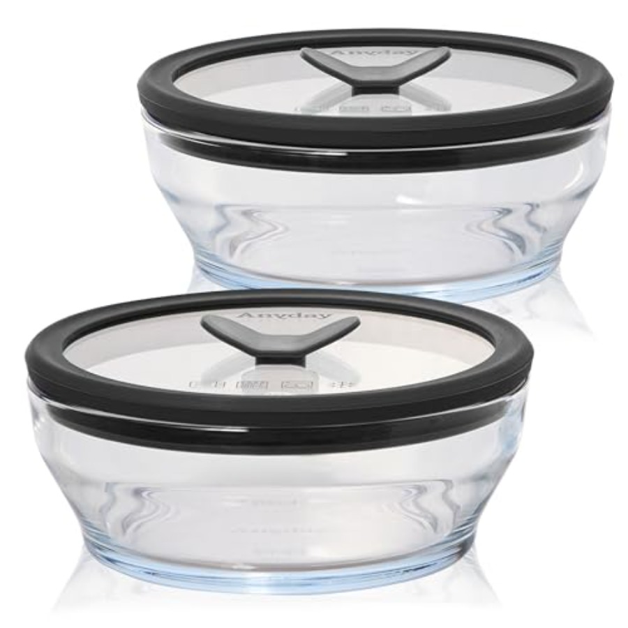 Meal Prep Glass - 2-Pack 2-Cup Glass Food Storage Set