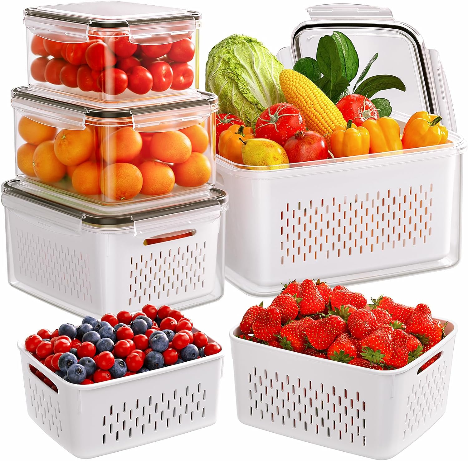 Meal Prep Oven Safe Containers - 4/5/6/8Pcs Airtight Food Storage Containers Set