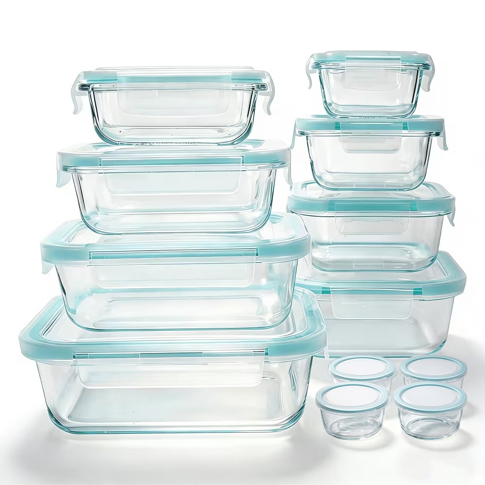 Meal Prep Oven Safe Containers - 24 Pcs Glass Food Storage Containers