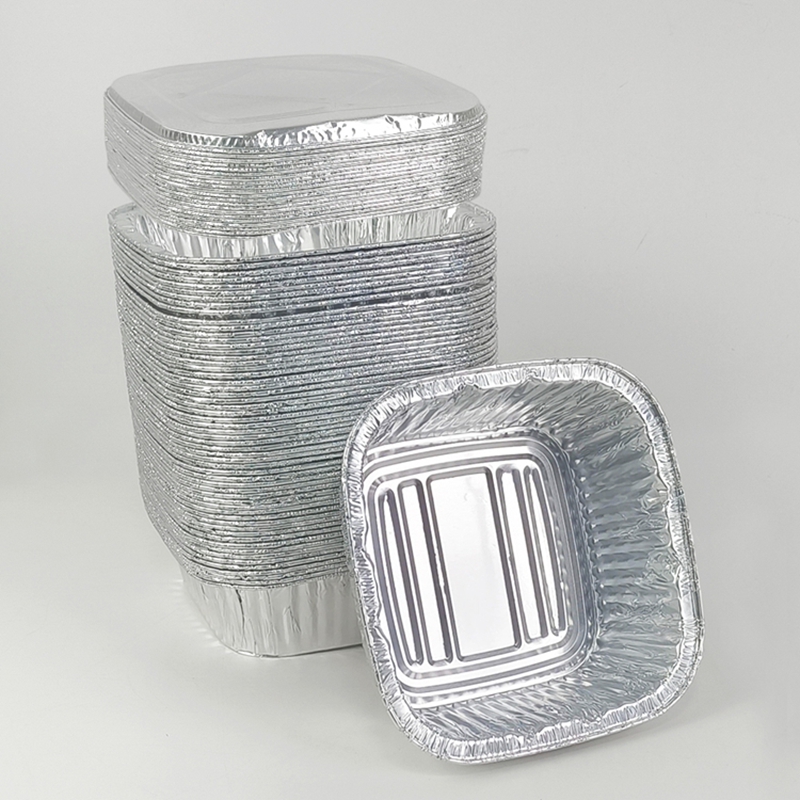 Meal Prep Oven Safe Containers - Square 950ml Aluminum Foil Pans with