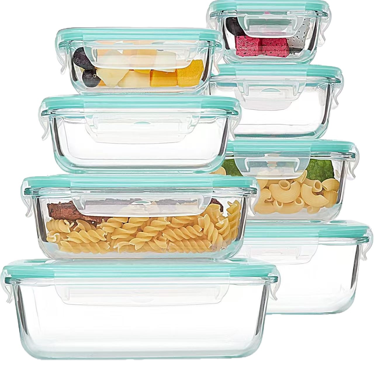 8-Piece Glass Lunch & Storage  - Meal Prep Glass review and price
