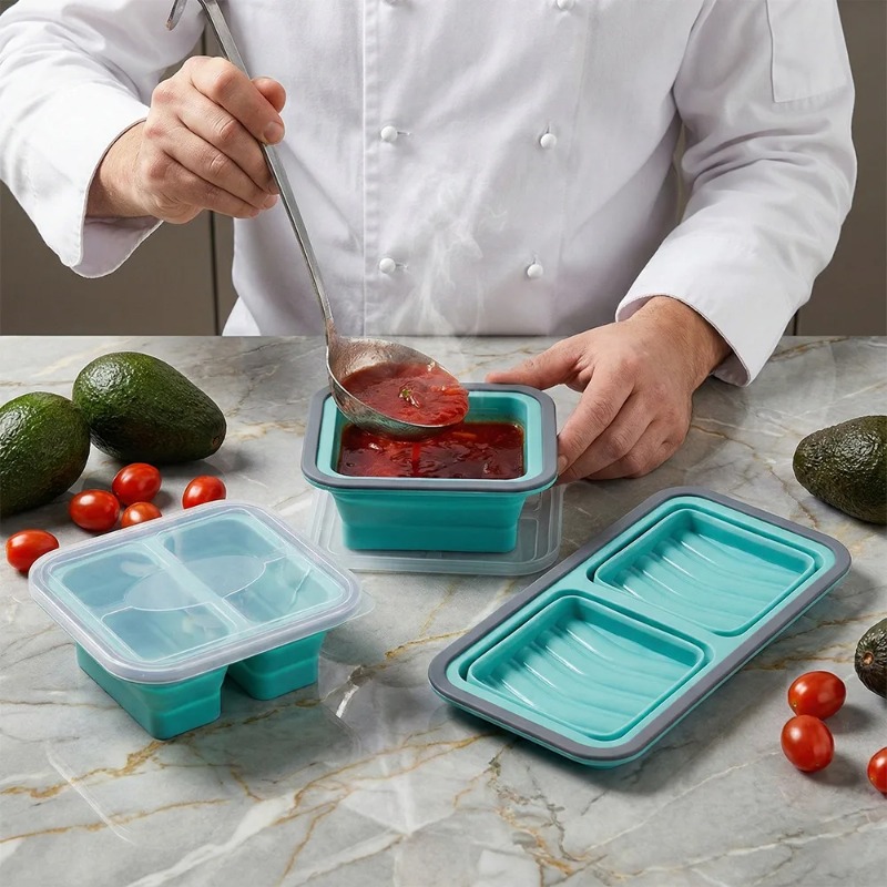 Silicone Freezer Tray with Lid - Meal Prep Oven Safe Containers review and price