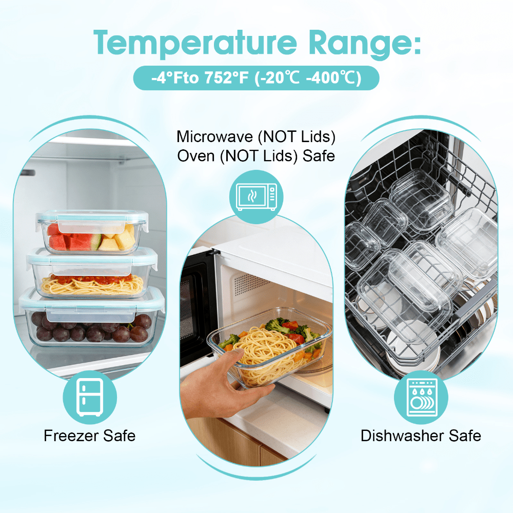 Glass Food Storage Containers  - Meal Prep Oven Safe Containers review and price