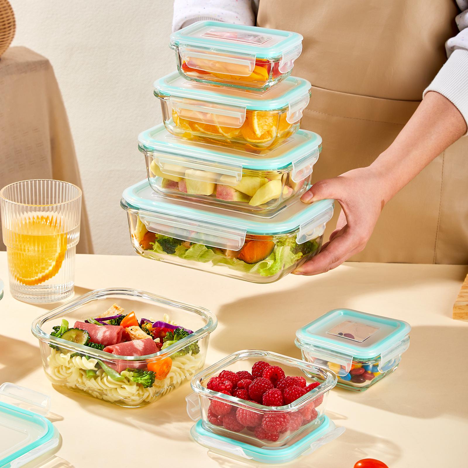 8Pcs Borosilicate Glass Food S - Meal Prep Oven Safe Containers review and price