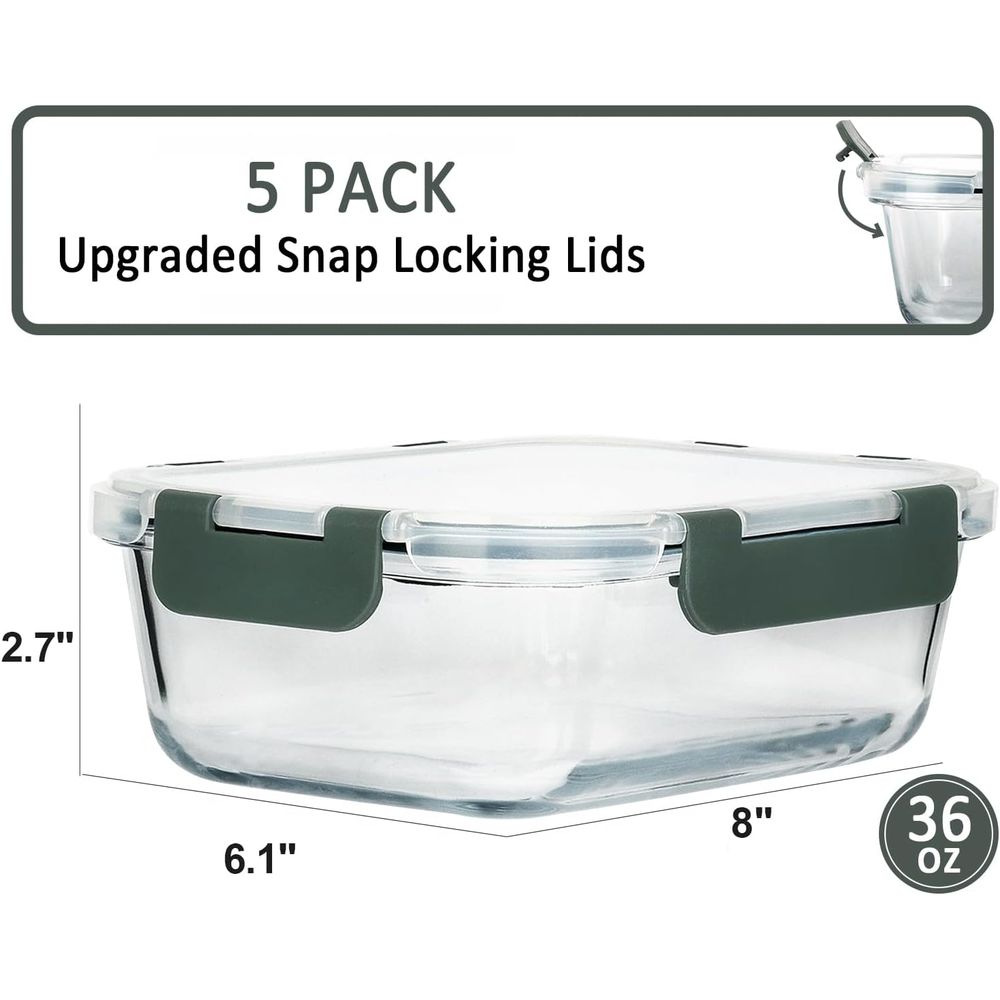 5-Packs, 36 Oz Glass Meal Prep - Meal Prep Glass review and price