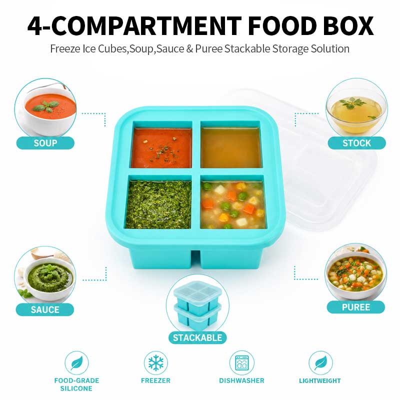 Silicone 4-Compartment Food St - Meal Prep Easy review and price
