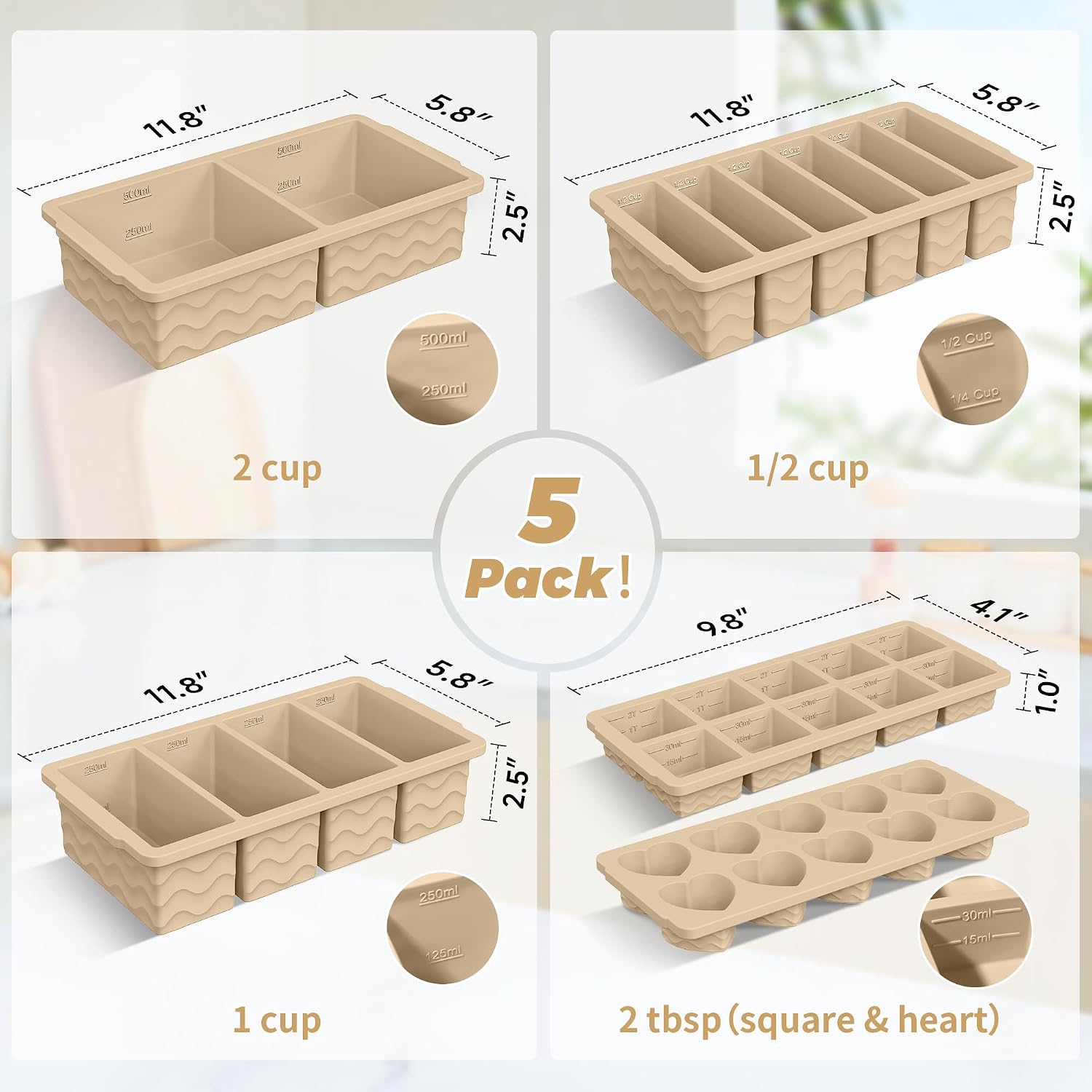 Silicone Freezer Mold with Lid - Meal Prep Oven Safe Containers review and price