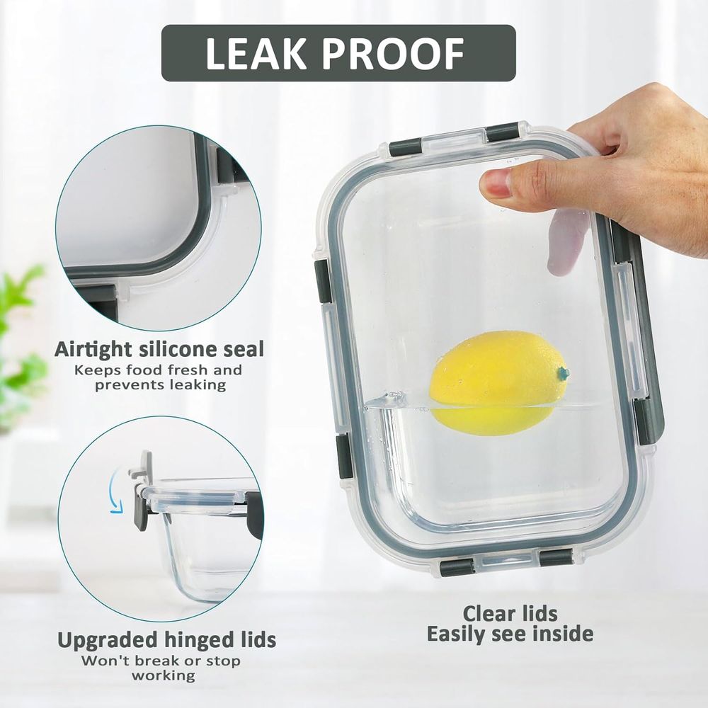 8-Pack, 30 oz Glass Meal Prep  - Meal Prep Oven Safe Containers review and price