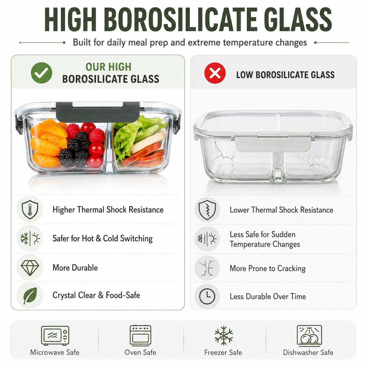 5Pcs 36oz High Borosilicate Gl - Meal Prep Oven Safe Containers review and price
