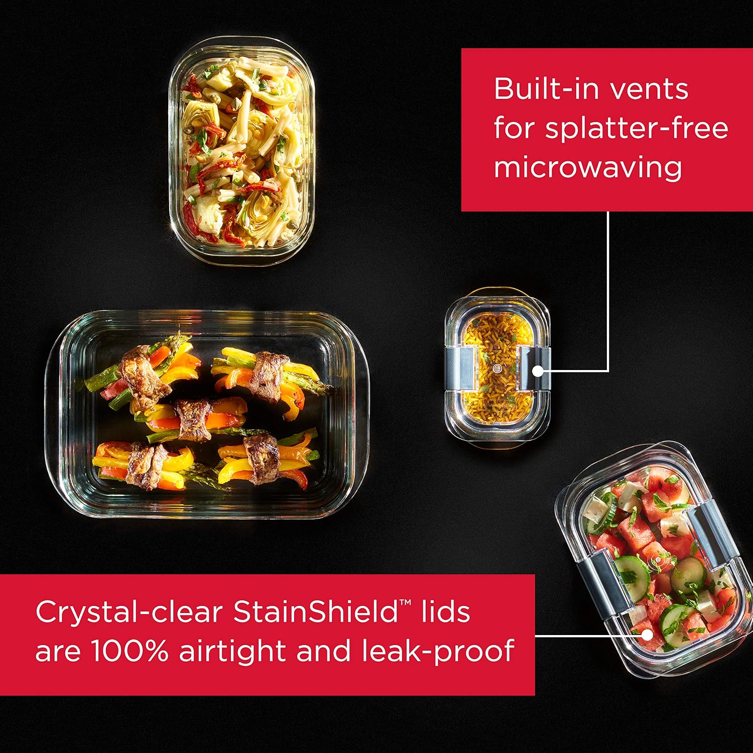 Glass Food Storage Set of 4 Co - Meal Prep Oven Safe Containers review and price