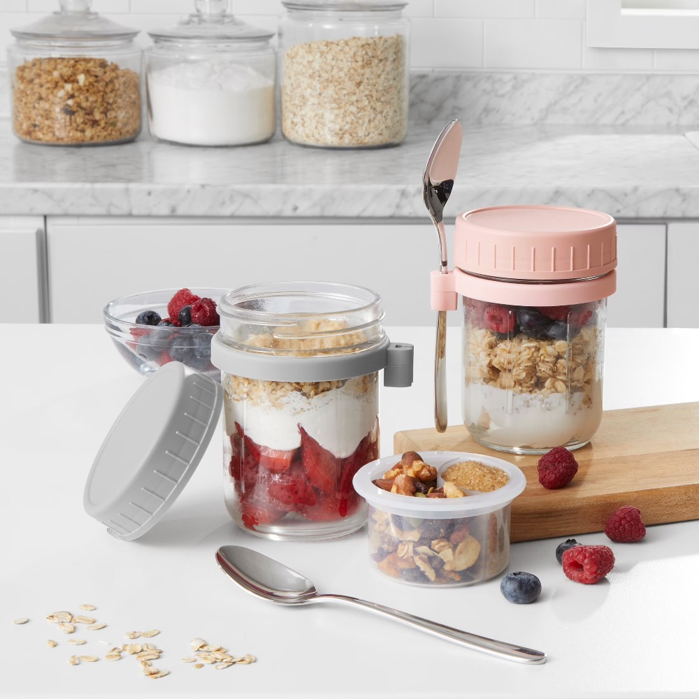 Portable Overnight Oats Food J - Meal Prep Glass review and price