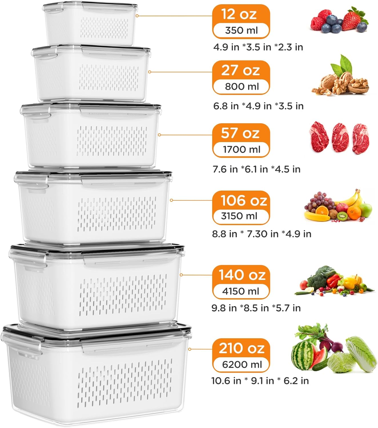 4/5/6/8Pcs Airtight Food Stora - Meal Prep Oven Safe Containers review and price