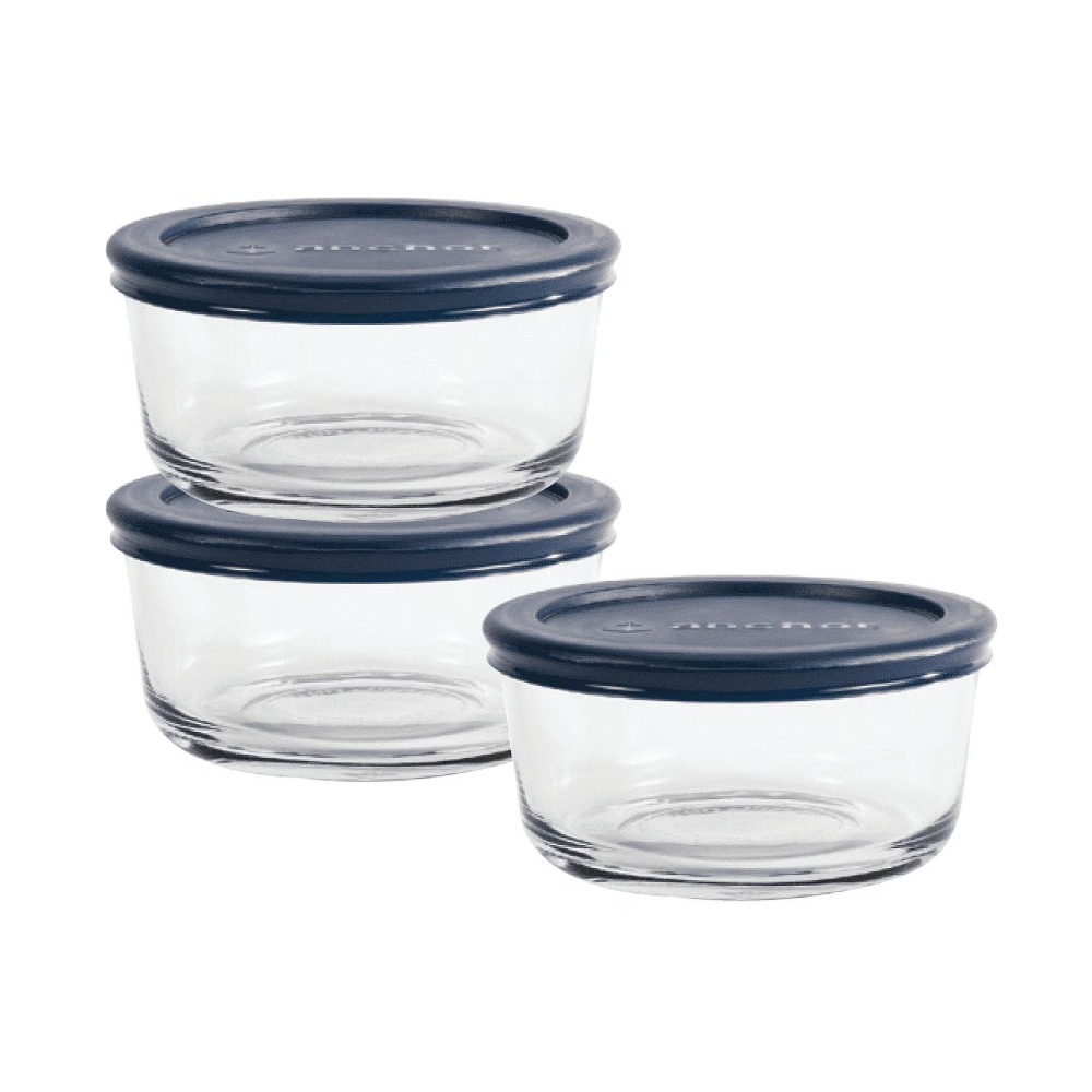 3 Pack 2 Cup Round Tempered Gl - Meal Prep Oven Safe Containers review and price