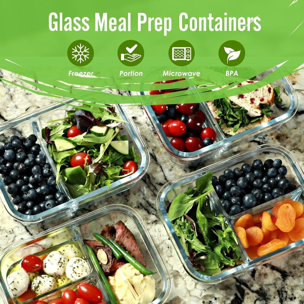 Meal Prep Containers, 2 & 3 Co - Meal Prep Oven Safe Containers review and price